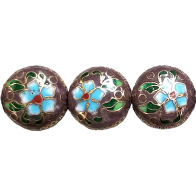 CLOISONNE DISC 20MM PURPLE